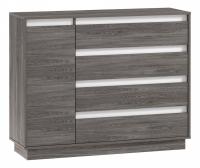 Комод Virginia НМ 011.01, Белый Скандинавский/Ясень Анкор темный