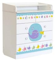Комод пеленальный Polini kids Simple 1780 Морская история, белый фото Комод пеленальный Polini kids Simple 1780 Морская история, белый. Фото №1