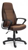 Кресло INTER кож/зам/флок/ткань, коричневый, 36-36/6/TW-24. Фото №1