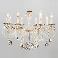 Подвесная люстра Eurosvet Ravenna 10104/8 белый с золотом/тонированный хрусталь Strotskis фото Подвесная люстра Eurosvet Ravenna 10104/8 белый с золотом/тонированный хрусталь Strotskis. Фото №1