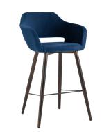 Стул барный Саймон велюр тёмно-синий фото Стул барный Саймон велюр тёмно-синий. Фото №1
