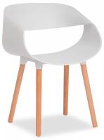 Стул  QXX  (mod. C1058) пластик/дерево, 54 х 56 х 78 см, белый 018 /натуральный  (поставляется по 4 шт). Фото №1