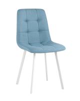 Стул Chilly рогожка голубой ножки белые фото Стул Chilly рогожка голубой ножки белые. Фото №1
