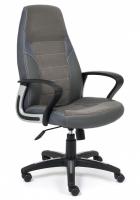 Кресло INTER кож/зам/флок/ткань, серый/металлик, C-36/29/TW-12