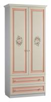 Алиса Шкаф 2-створчатый с ящиками Белый/ Крем фото Алиса Шкаф 2-створчатый с ящиками Белый/ Крем