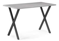 Стол деревянный Алеста Лофт 120 25 мм бетон / черный матовый