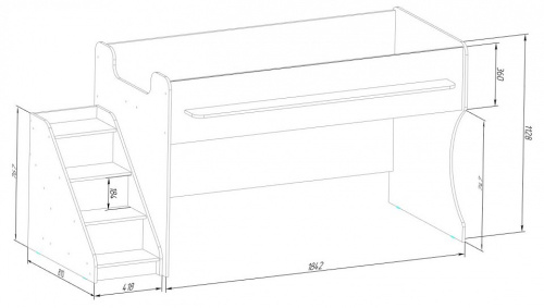 Кровать двухъярусная Р444-2, древесина коричневая светлая дуб. Фото №8