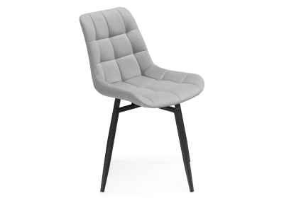 Стул на металлокаркасе Челси крутящийся велюр светло-серый / черный фото Стул на металлокаркасе Челси крутящийся велюр светло-серый / черный. Фото №4