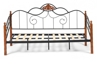 Кровать CANZONA Wood slat base дерево гевея/металл, 90*200 см (Day bed), красный дуб/черный фото Кровать CANZONA Wood slat base дерево гевея/металл, 90*200 см (Day bed), красный дуб/черный. Фото №2