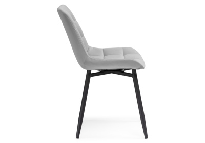 Стул на металлокаркасе Челси крутящийся велюр светло-серый / черный фото Стул на металлокаркасе Челси крутящийся велюр светло-серый / черный. Фото №5