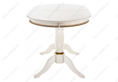 Стол деревянный Кантри 120 молочный с золотой патиной фото Стол деревянный Кантри 120 молочный с золотой патиной. Фото №5