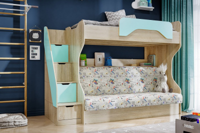 Кровать двухъярусная Акварель НМ 037.43 М2 фото Кровать двухъярусная Акварель НМ 037.43 М2. Фото №2
