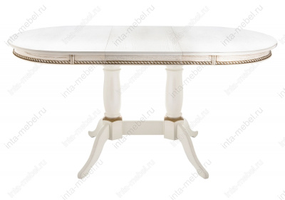 Стол деревянный Кантри 120 молочный с золотой патиной фото Стол деревянный Кантри 120 молочный с золотой патиной. Фото №3