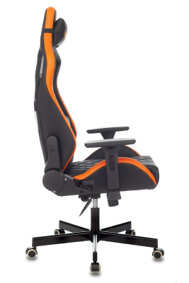Кресло игровое Knight OUTRIDER черный/оранжевый ромбик эко.кожа с подголов. крестовина металл. Фото №4