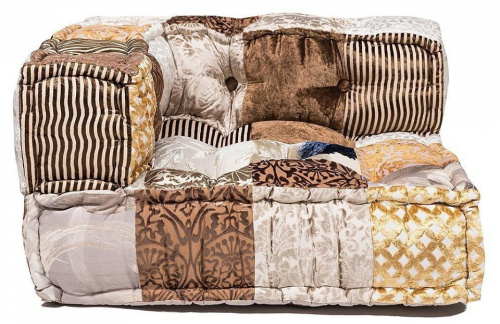 Модуль мягкий угловой Secret De Maison SAN REMO (mod. 10164) velvet patchwork, 80х80х43см, бежево-белый. Фото №2