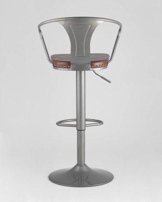 Стул барный TOLIX ARMS SOFT серебристый. Фото