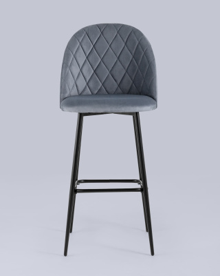 Стул барный Марсель велюр серый фото Стул барный Марсель велюр серый. Фото №5