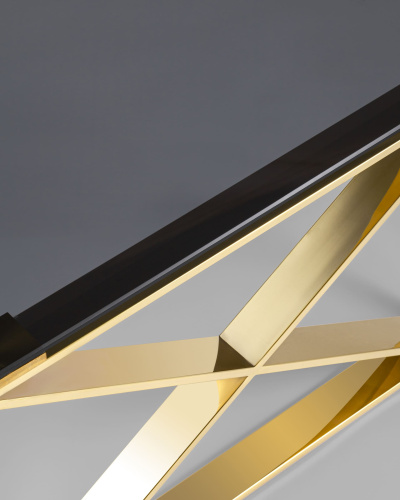 Журнальный стол 120*60 КРОСС золото стекло smoke. Фото №7