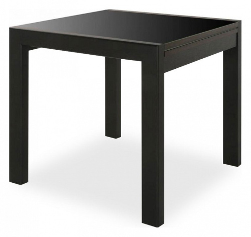 Стол Джокер-Бизнес 800*800(1600)*750 (Венге/стекло черный янтарь). Фото №1