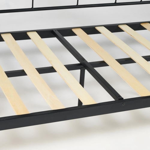 Кровать SONATA Wood slat base дерево гевея/металл, 90*200 см (Day bed), красный дуб/черный. Фото №2