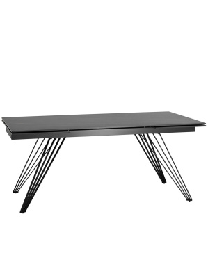 Стол обеденный Пандора раскладной 180-280*90 керамика темная. Фото