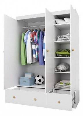 Шкаф платяной Polini kids Fun 1360, белый фото Шкаф платяной Polini kids Fun 1360, белый. Фото №3