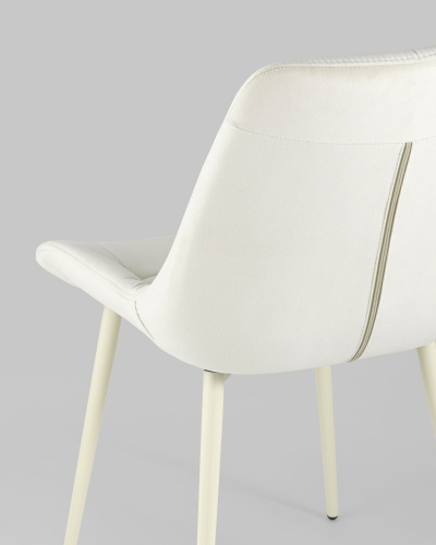 Стул Флекс велюр светло-бежевый кремовые ножки. Фото №8