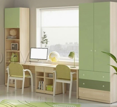 Стол на два рабочих места с тумбами Силуэт. Фото