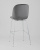 Стул барный Beetle со спинкой серый хромированные ножки. Фото №7