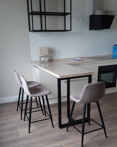 Барный стул 350B темно-бежевый/черный. Фото №12