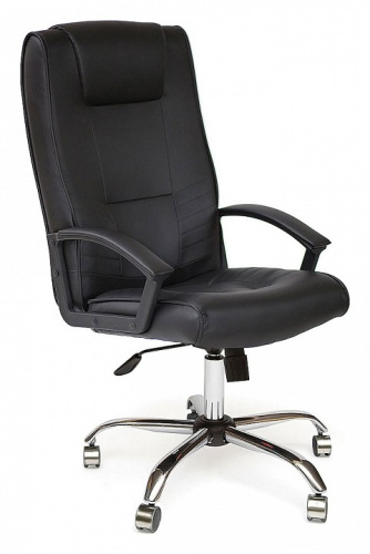 Компьютерное кресло MAXIMA хром кож/зам, черный, 36-6  id -. Фото №1