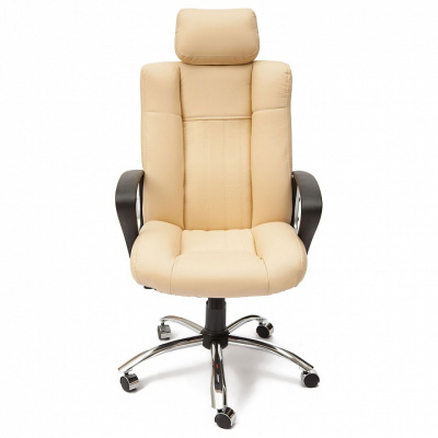 Компьютерное кресло OXFORD хром кож/зам, бежевый/бежевый перфорированный, 36-34/36-34/06 (id:  ). Фото №2