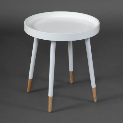 Столик NY-3262 дерево/мдф, D46х48,5см, белый фото Столик NY-3262 дерево/мдф, D46х48,5см, белый. Фото №2