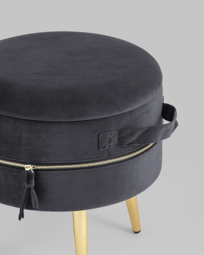 Пуф Тильда велюр антрацит. Фото №5