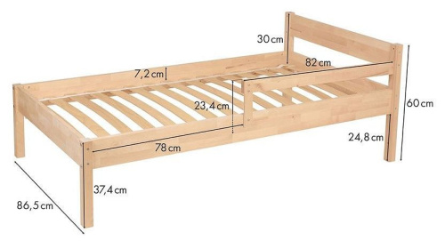 Кровать Polini Kids Simple, коричневый. Фото №13