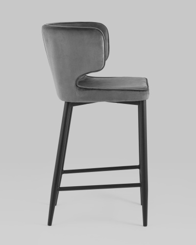 Стул полубарный Матео велюр серый. Фото №4