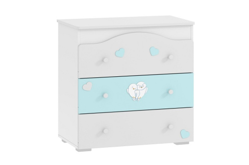 КомодЛилу Птички НМ 041.02 + НМ 041.02-01 Надстройка для пеленания, Белый/Голубой (эмаль), Белый Скандинавский фото КомодЛилу Птички НМ 041.02 + НМ 041.02-01 Надстройка для пеленания, Белый/Голубой (эмаль), Белый Скандинавский. Фото №2