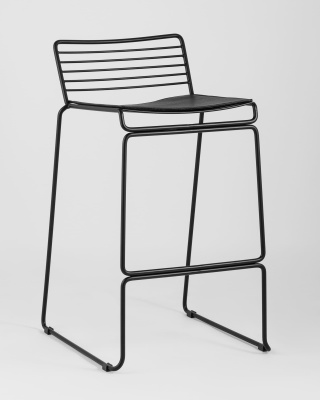 Стул полубарный Danny черный с черной подушкой. Фото