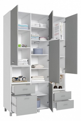 Шкаф комбинированный Polini kids Mirum 2330, белый фото Шкаф комбинированный Polini kids Mirum 2330, белый. Фото №3