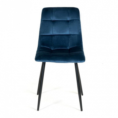 Стул  CHILLY (mod. 7094) металл/вельвет, 45 х 55 х 87,5 см, синий/черный, G062-48 (поставляется по 4 шт). Фото