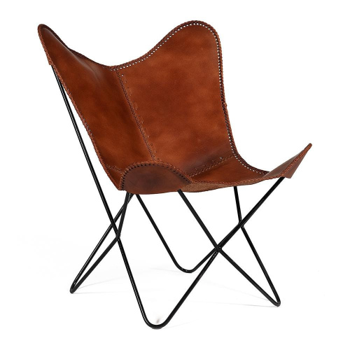 Кресло Secret De Maison Newton (951) со съемным чехлом из натуральной кожи (Античный светлый). Фото №1