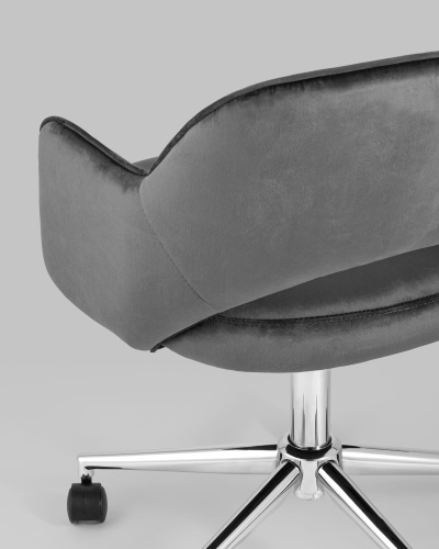 Кресло компьютерное Кларк велюр серый. Фото №8