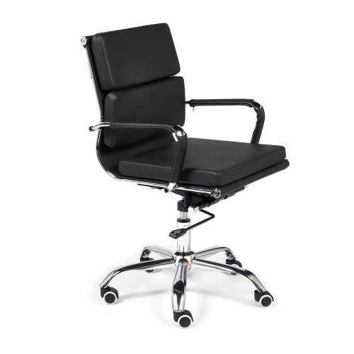 Кресло офисное Besto low (кож/зам, черный). Фото №1