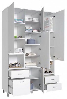 Шкаф комбинированный Polini Kids Mirum, белый фото Шкаф комбинированный Polini Kids Mirum, белый. Фото №3