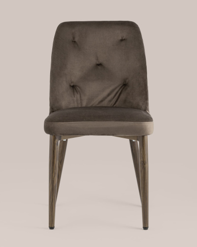 Стул Эмма велюр коричневый ножки дерево. Фото №5