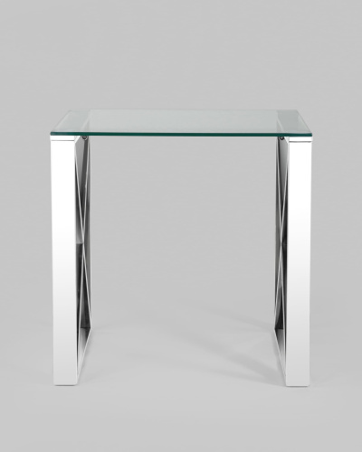 Журнальный стол 55*55 КРОСС серебро. Фото №4