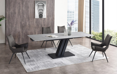 Стол DT9115CL (160-240) серая керамика/черный фото Стол DT9115CL (160-240) серая керамика/черный. Фото №4