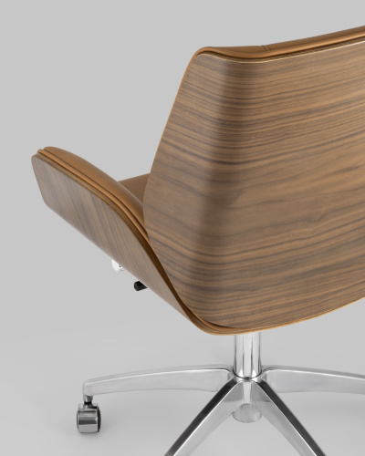 Кресло офисное TopChairs Crown коричневое. Фото №8