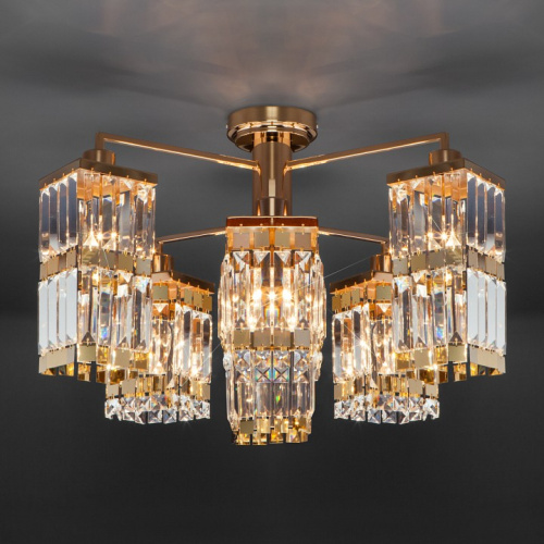 Потолочная люстра Eurosvet Barra 10100/8 золото/прозрачный хрусталь Strotskis. Фото №2