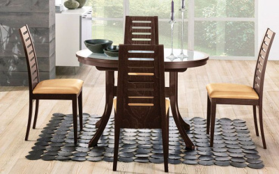 Стол  Марсель 120/80-КМ (овальный с иск.камнем). Фото №4